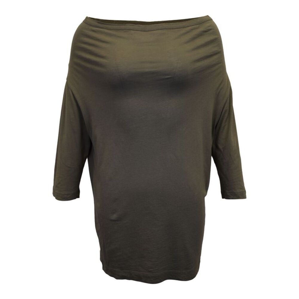 Dries Van Noten Off-Shoulder Mini Dress in Olive Cotton